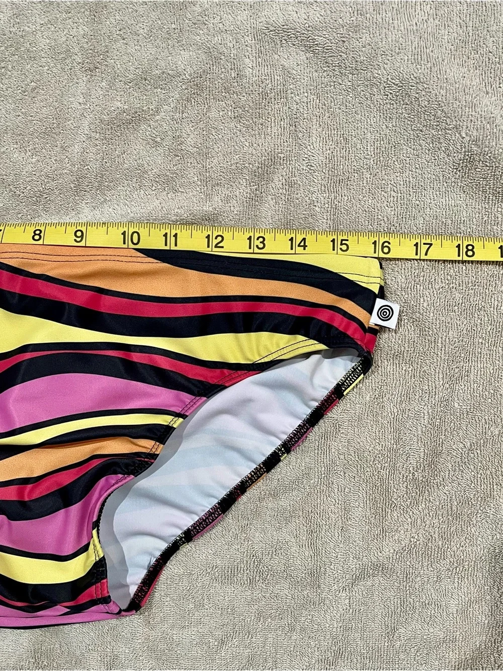 Men's Multi-Stripe Swim Briefs in Yellow, Pink & Black by Gali Swimwear, new
